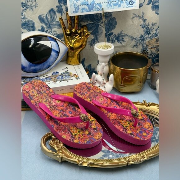 🆕 KURT GEIGER LDN 🧿 X MATTHEW WILLIAMSON NWOB Pink Kensington Flipflop, Sz 7 - Picture 4 of 13
